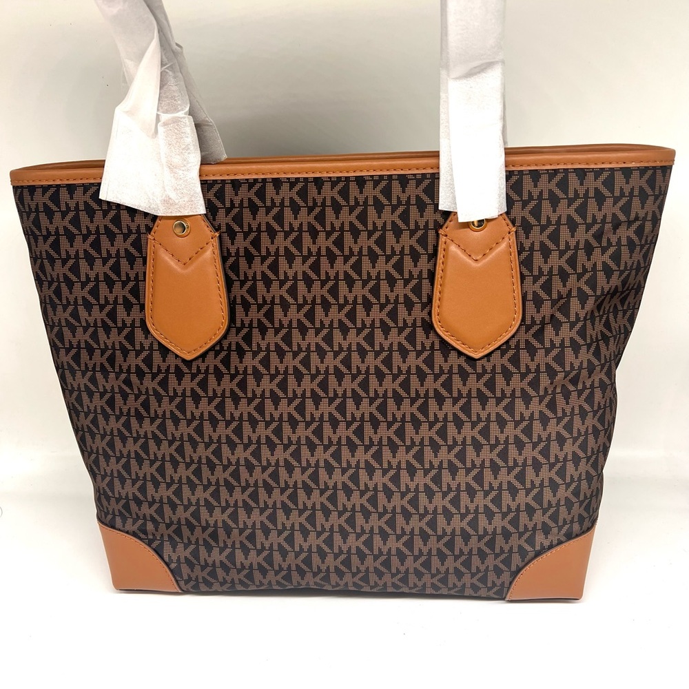 Michael Kors Brown and Tan Monogram Tote